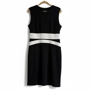 NWT Alexia Admor Sleeveless Sheath Dress Black White Cocktail Holiday Midi XL